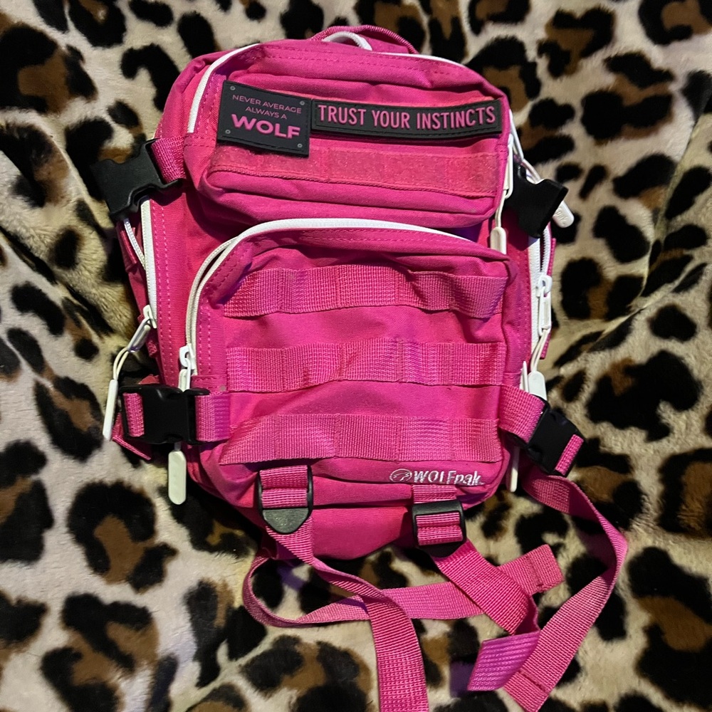 Wolfpak mini backpack hot pink